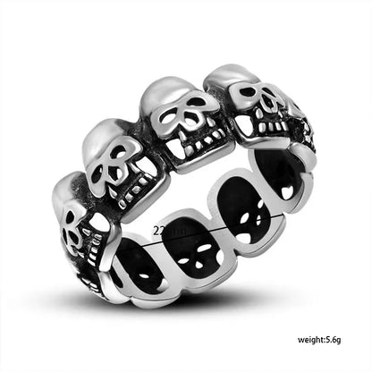 Classic Style Skull 201 Stainless Steel Men'S Rings