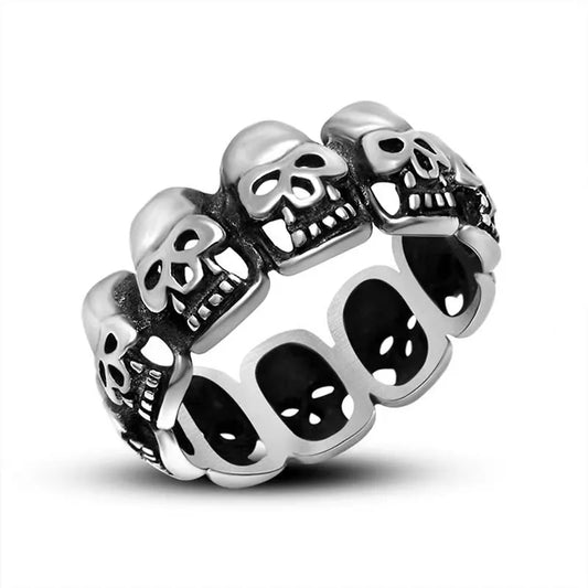 Classic Style Skull 201 Stainless Steel Men'S Rings