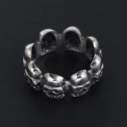 Classic Style Skull 201 Stainless Steel Men'S Rings