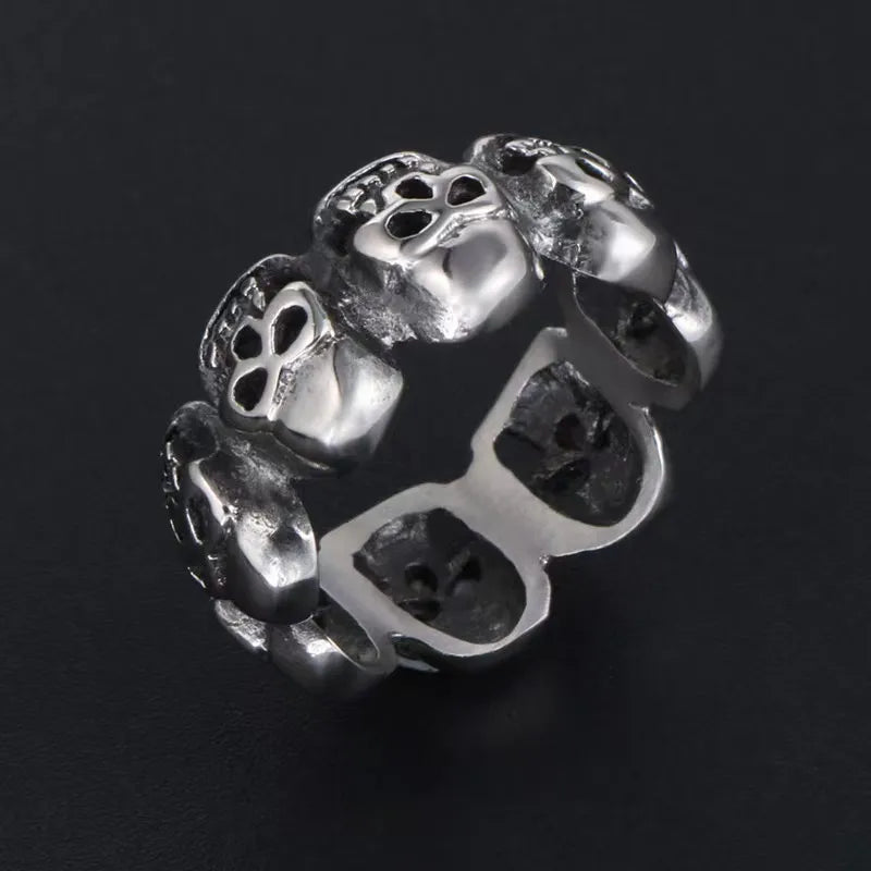 Classic Style Skull 201 Stainless Steel Men'S Rings