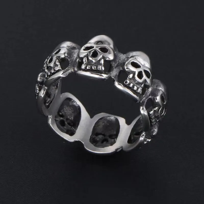 Classic Style Skull 201 Stainless Steel Men'S Rings