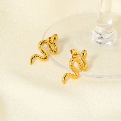 Classic Style Snake Stainless Steel Plating Earrings Necklace