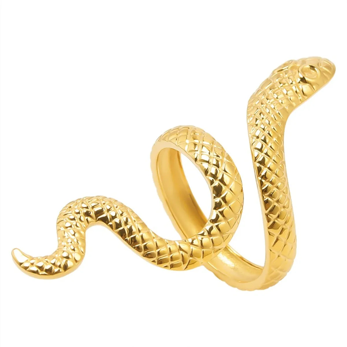 Wholesale Jewelry Classic Style Snake 304 Stainless Steel 18K Gold Plated Polishing Rings