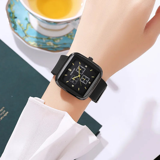 Classic Style Solid Color Buckle Quartz Women'S Watches