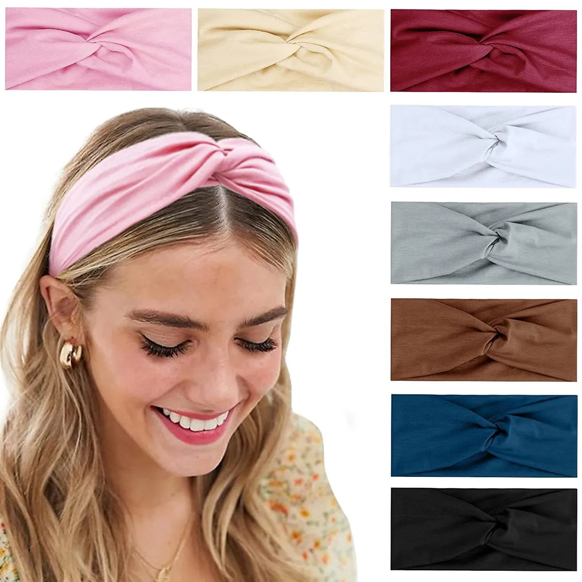 Classic Style Solid Color Cloth Printing Hair Band