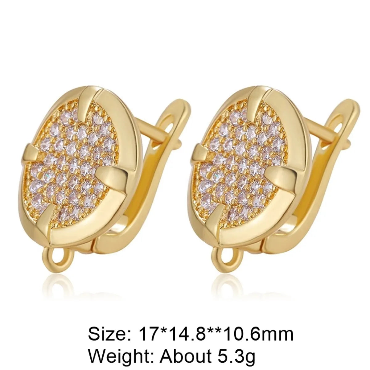 Classic Style Solid Color Copper Plating Inlay Zircon Gold Plated Silver Plated Jewelry Accessories