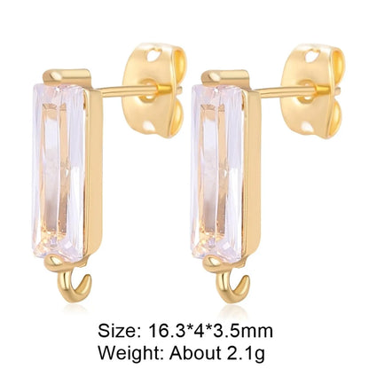 Classic Style Solid Color Copper Plating Inlay Zircon Gold Plated Silver Plated Jewelry Accessories