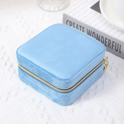 Classic Style Solid Color Flannel Jewelry Boxes