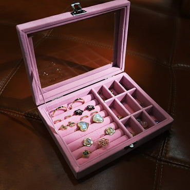 Classic Style Solid Color Flannel Jewelry Boxes