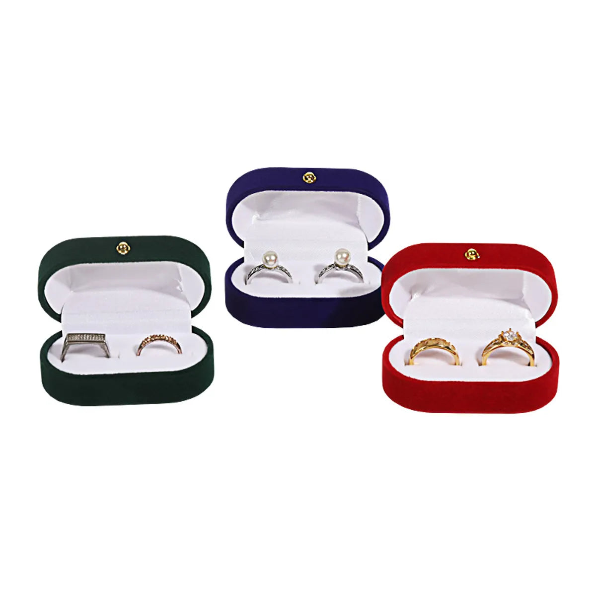 Classic Style Solid Color Flannel Wholesale Jewelry Boxes