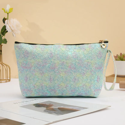 Classic Style Solid Color Lace Square Makeup Bags