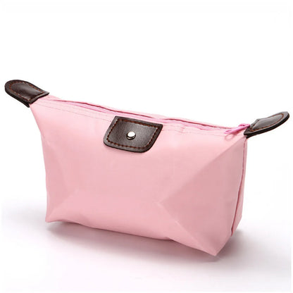 Classic Style Solid Color Nylon Square Makeup Bags