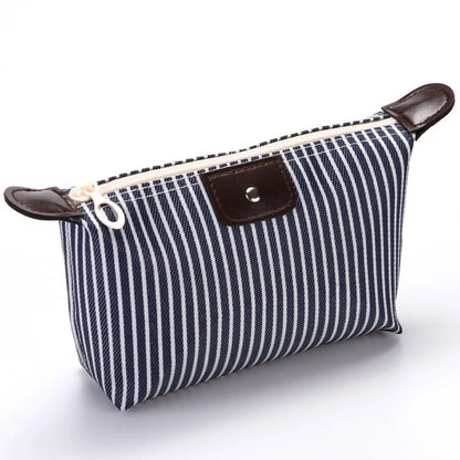 Classic Style Solid Color Nylon Square Makeup Bags