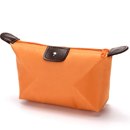 Classic Style Solid Color Nylon Square Makeup Bags