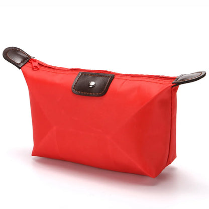 Classic Style Solid Color Nylon Square Makeup Bags