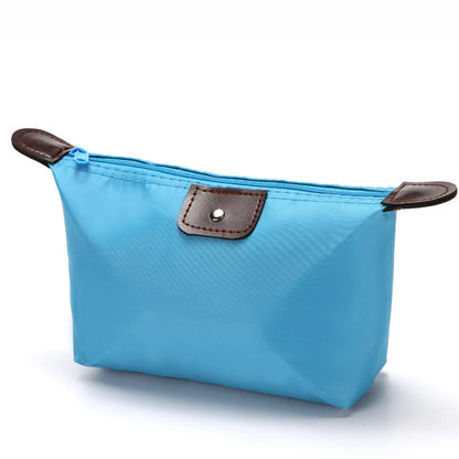 Classic Style Solid Color Nylon Square Makeup Bags