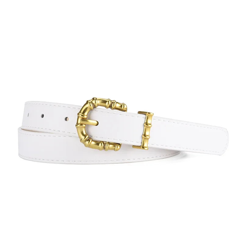 Classic Style Solid Color Pu Leather Alloy Women'S Leather Belts