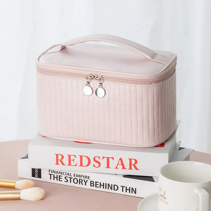 Classic Style Solid Color Pu Leather Square Makeup Bags