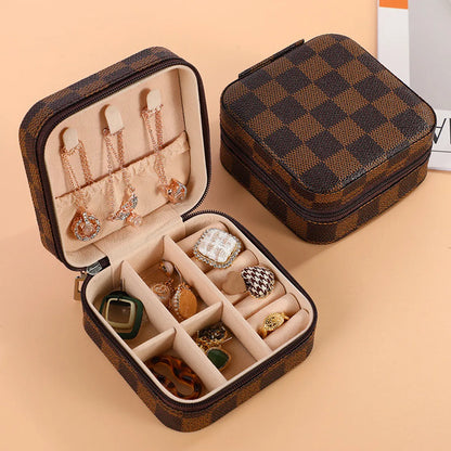 Classic Style Solid Color Pu Leather Jewelry Boxes