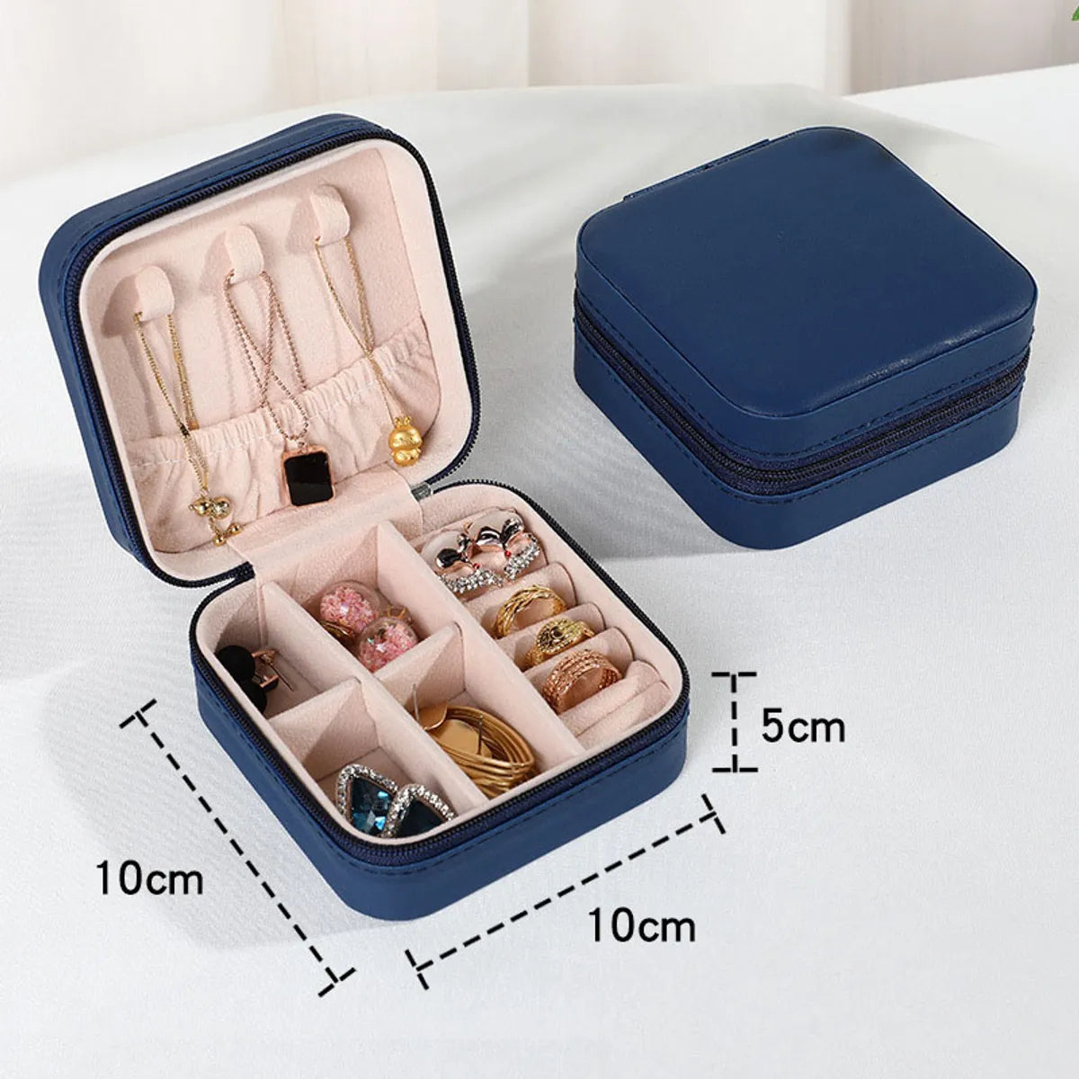 Classic Style Solid Color Pu Leather Jewelry Boxes