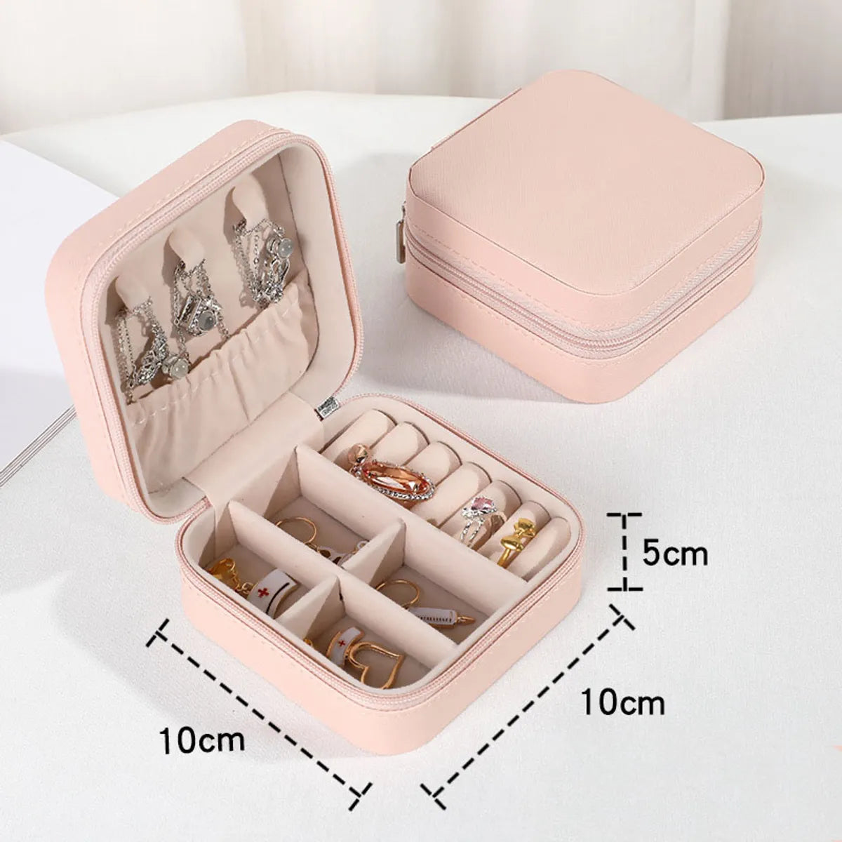 Classic Style Solid Color Pu Leather Jewelry Boxes