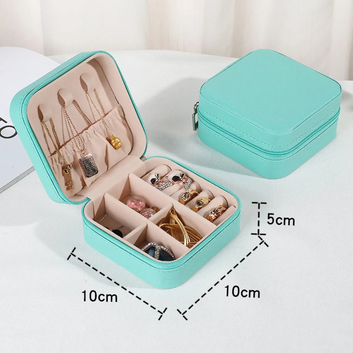 Classic Style Solid Color Pu Leather Jewelry Boxes