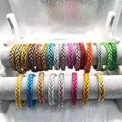 Classic Style Solid Color Silica Gel Braid Unisex Wristband