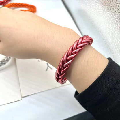 Classic Style Solid Color Silica Gel Braid Unisex Wristband