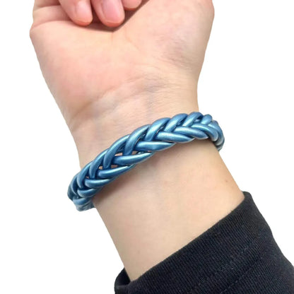 Classic Style Solid Color Silica Gel Braid Unisex Wristband