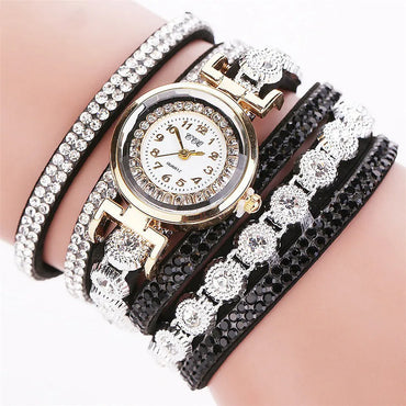 Classic Style Solid Color Single Folding Buckle Quartz Women'S Watches