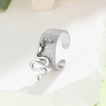 Classic Style Solid Color Stainless Steel Charm Rings