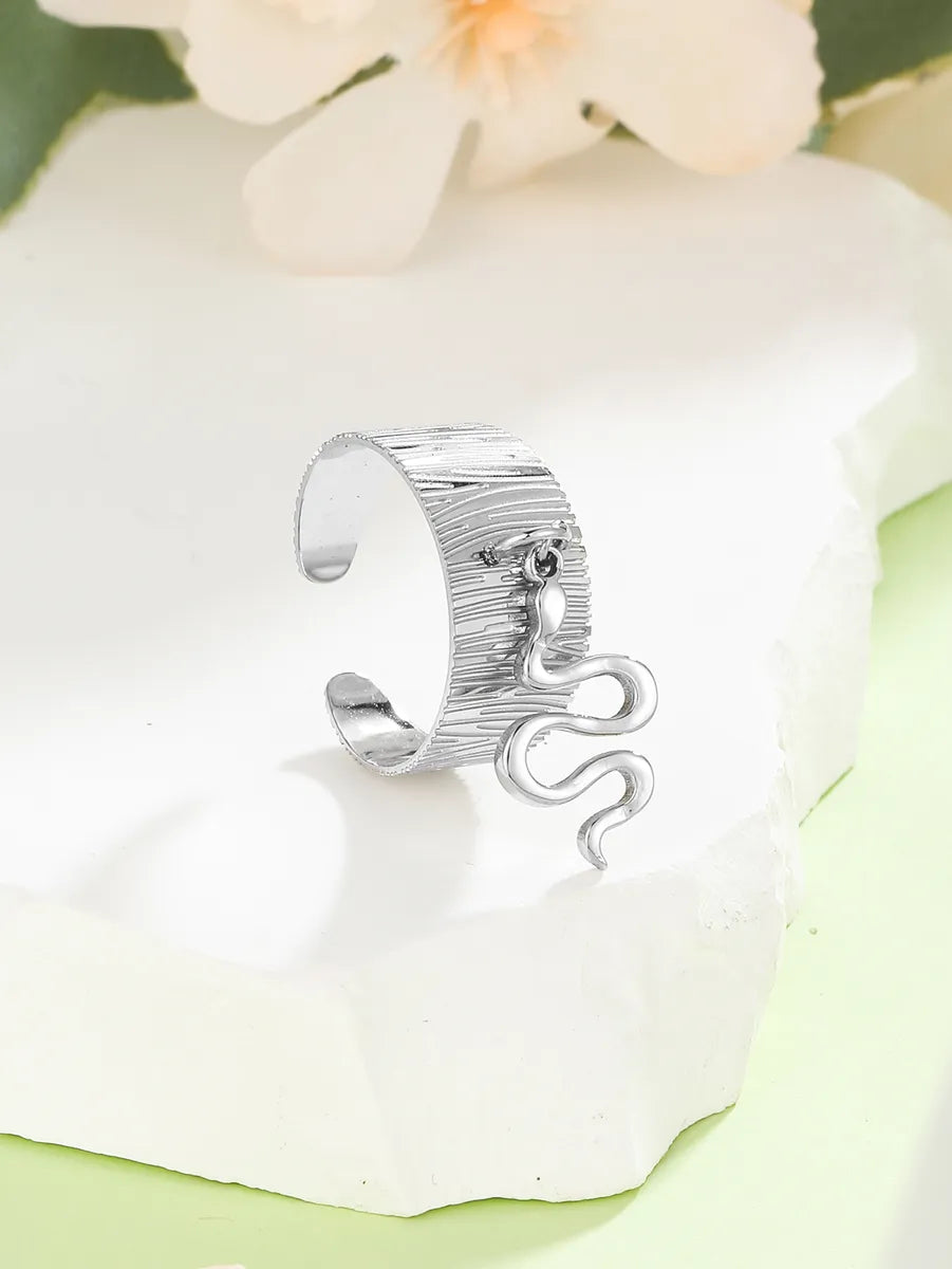 Classic Style Solid Color Stainless Steel Charm Rings