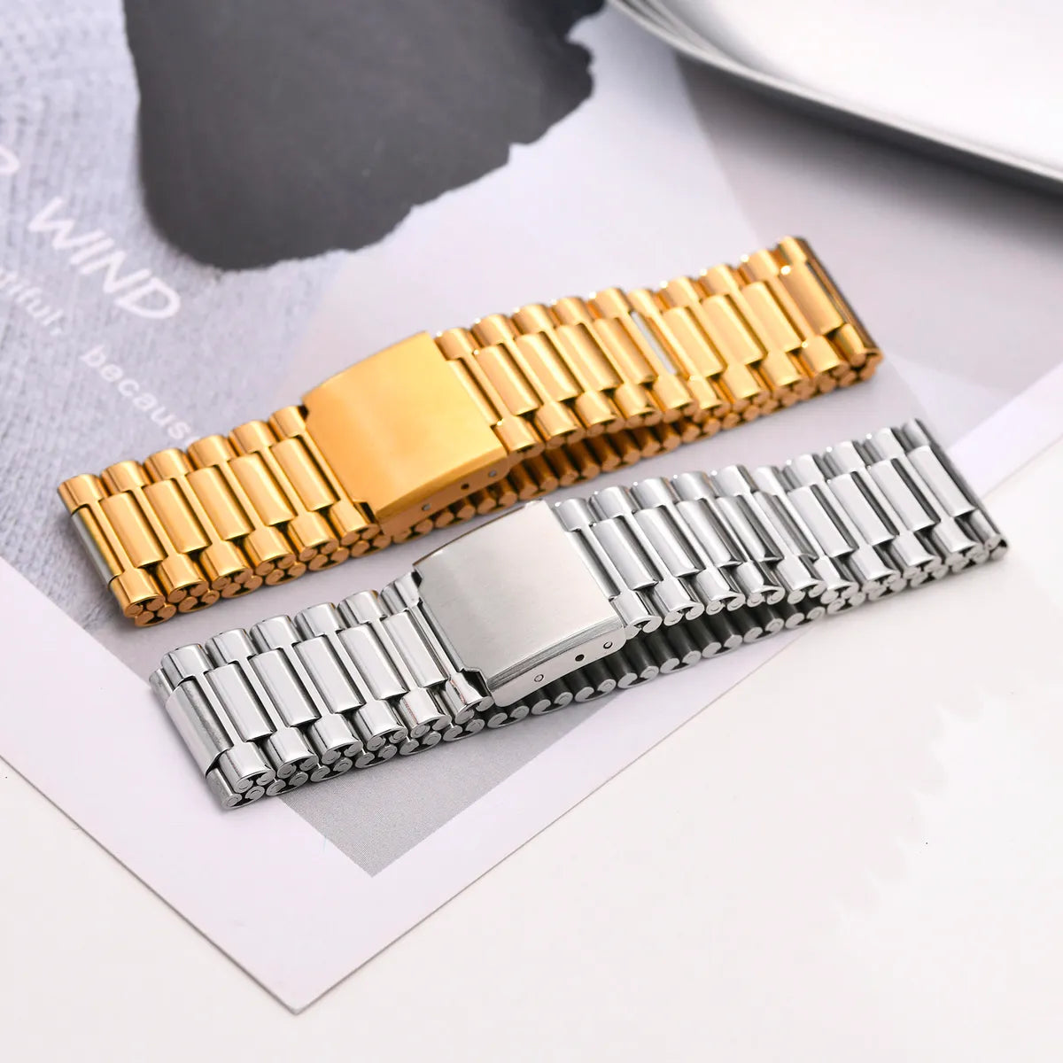 Classic Style Solid Color Stainless Steel Gold Plated Bracelets In Bulk