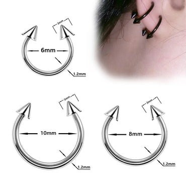 Classic Style Solid Color Stainless Steel Nose Ring In Bulk