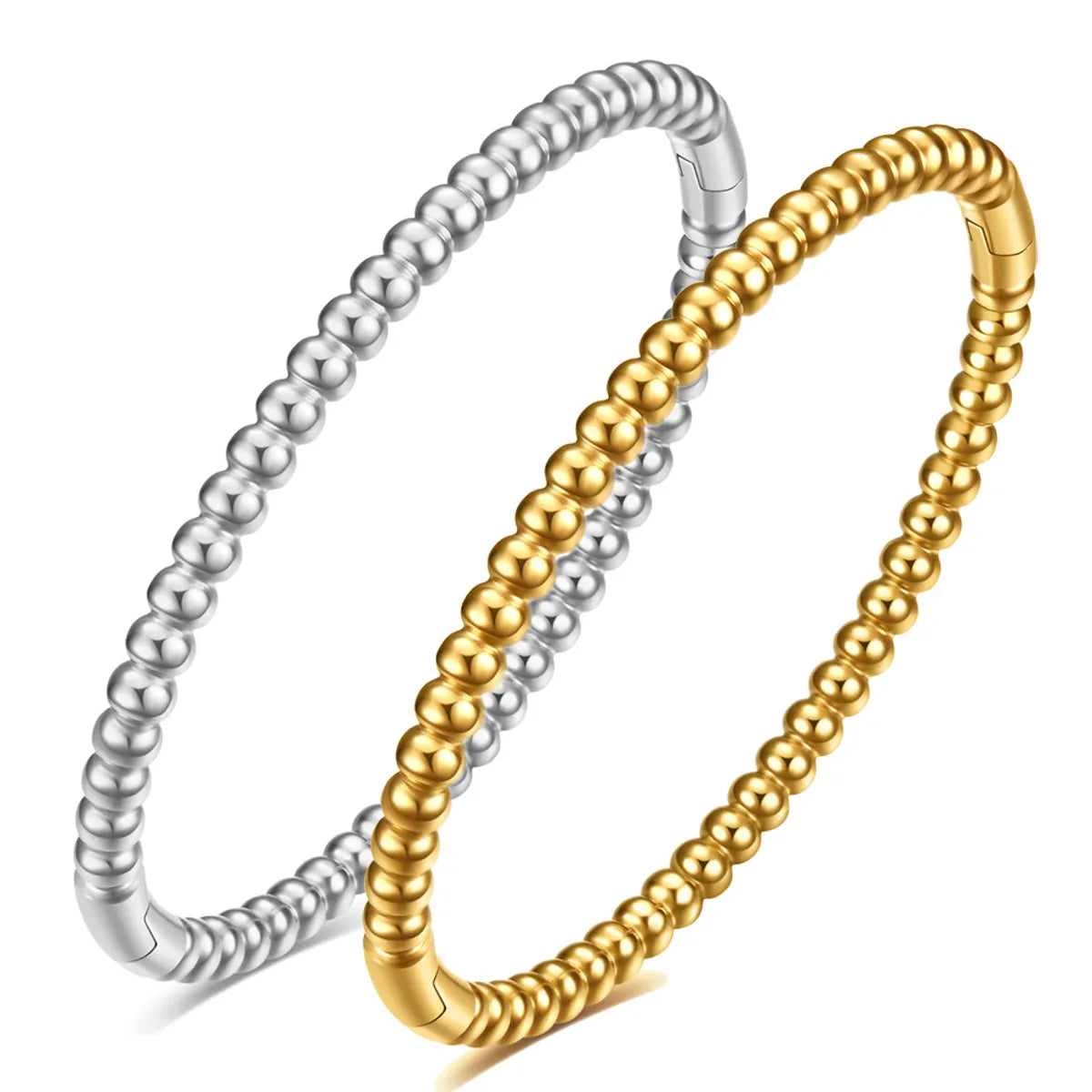 Classic Style Solid Color Stainless Steel Plating Gold Plated Bangle