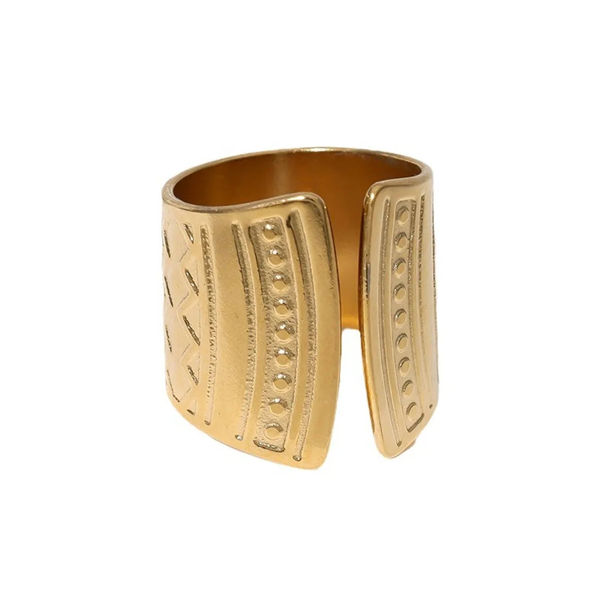 Classic Style Solid Color Stainless Steel Plating Gold Plated Rings