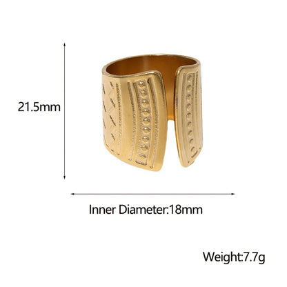 Classic Style Solid Color Stainless Steel Plating Gold Plated Rings