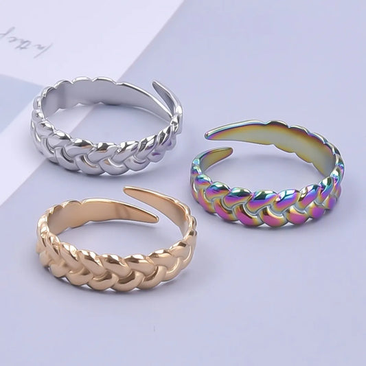 Classic Style Solid Color Stainless Steel Polishing Rings