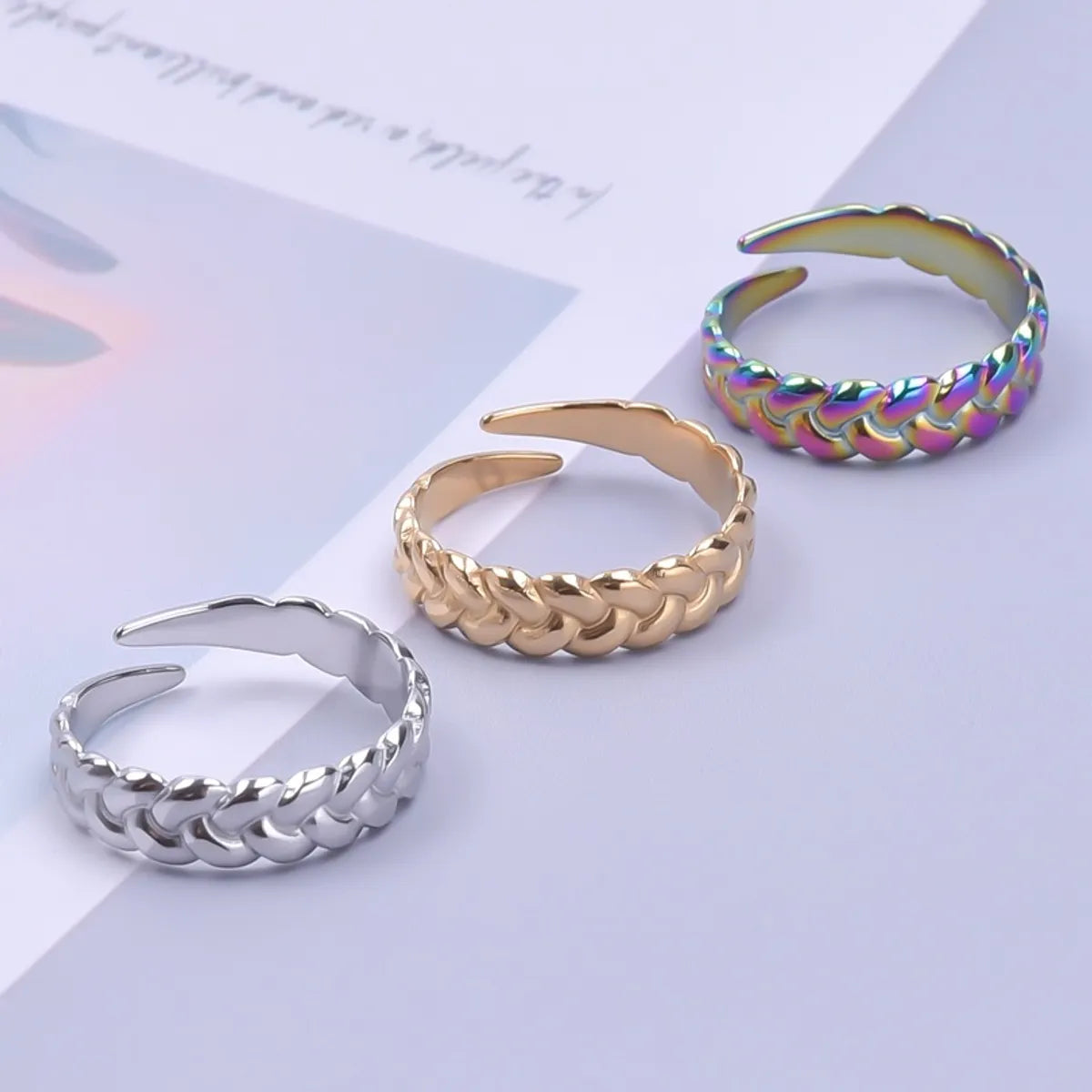 Classic Style Solid Color Stainless Steel Polishing Rings