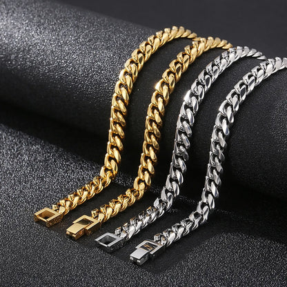 Classic Style Solid Color Titanium Steel Chain Bracelets Necklace