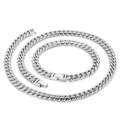 Classic Style Solid Color Titanium Steel Chain Bracelets Necklace