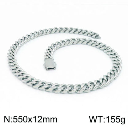 Classic Style Solid Color Titanium Steel Chain 18K Gold Plated Men'S Bracelets Necklace