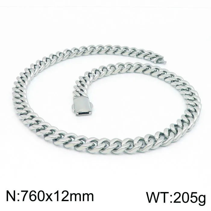 Classic Style Solid Color Titanium Steel Chain 18K Gold Plated Men'S Bracelets Necklace