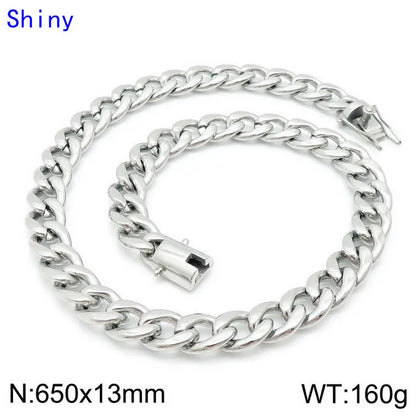 Classic Style Solid Color Titanium Steel Chain 18K Gold Plated Men'S Bracelets Necklace