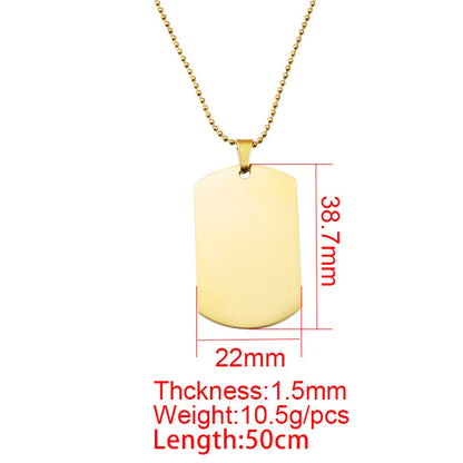 Classic Style Solid Color Titanium Steel None 18K Gold Plated Men'S Pendant Necklace