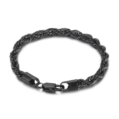 Classic Style Solid Color Titanium Steel Plating Chain 18K Gold Plated Men'S Bracelets