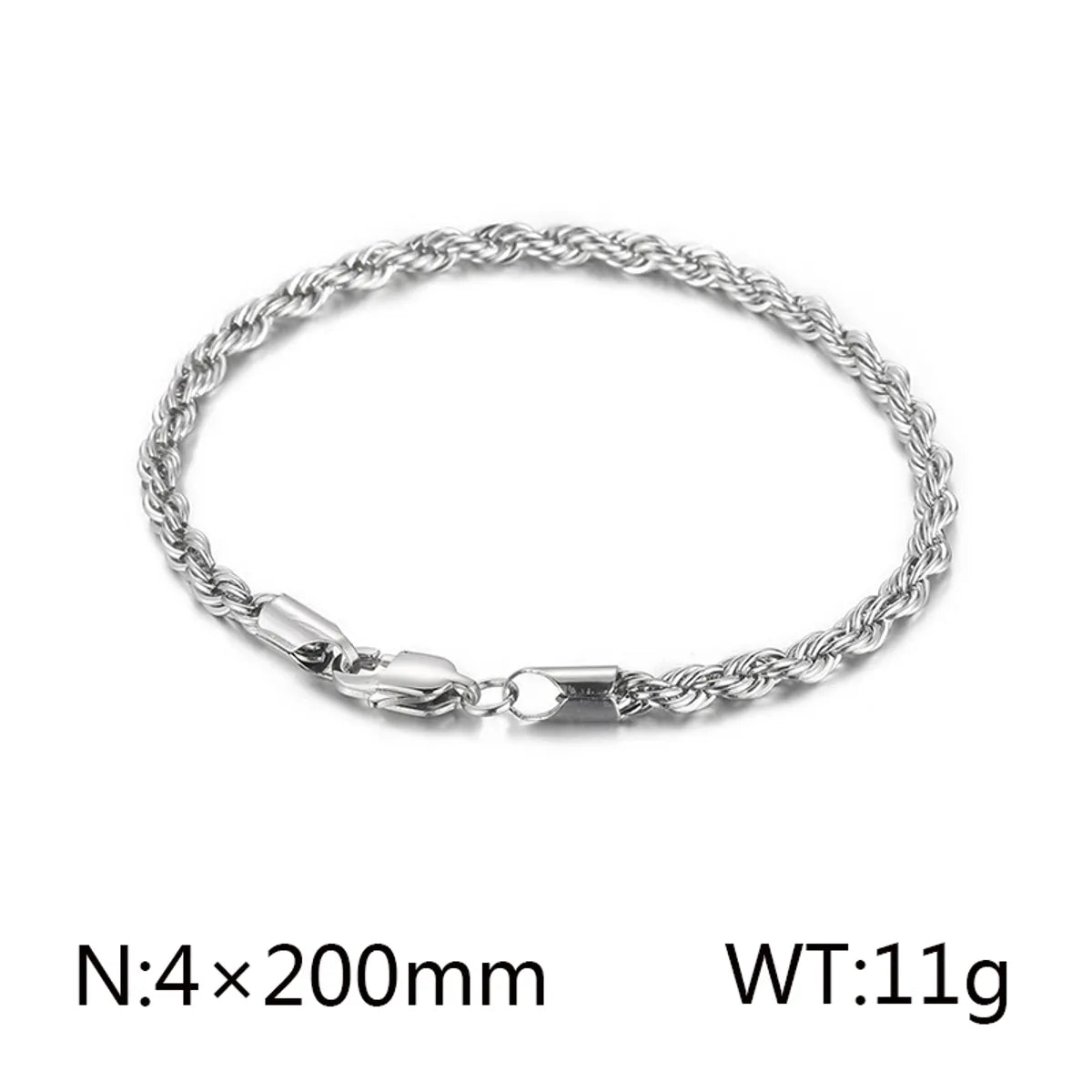 Classic Style Solid Color Titanium Steel Plating Chain 18K Gold Plated Men'S Bracelets