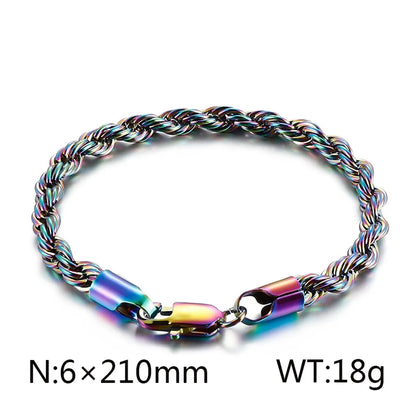 Classic Style Solid Color Titanium Steel Plating Chain 18K Gold Plated Men'S Bracelets