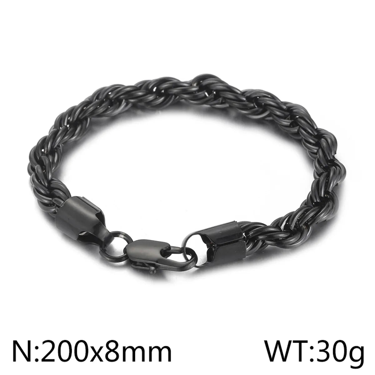 Classic Style Solid Color Titanium Steel Plating Chain 18K Gold Plated Men'S Bracelets