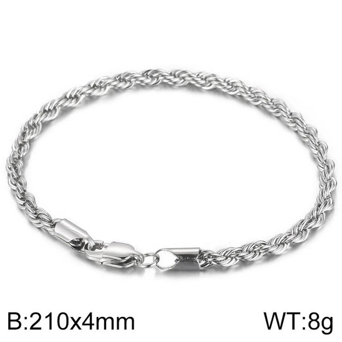 Classic Style Solid Color Titanium Steel Plating Chain 18K Gold Plated Men'S Bracelets